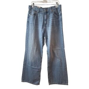 Aeropostale Jeans Women's 12 Blue New High Rise Wide Leg Non-Stretch Denim New
